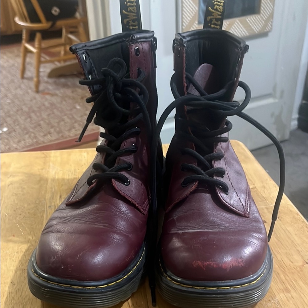 Dr. Martens Burgundy Leather Boots